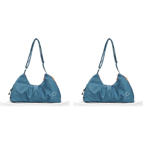 PALAY® Gym Bag Fashion Nylon with Shoe Compartment Lightweight Duffle Shoulder Travel Waterproof Day Pack Adjustable Strap Blue 2 PCS PALAY® Gym Bag Fashion Nylon with Shoe Compartment Lightweight Duffle Shoulder Travel Waterproof Day Pack Adjustable Strap Blue 2 PCS